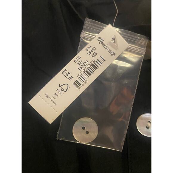 Madewell-Poplin Button-Front Midi Dress Size XXS - Picture 5 of 6